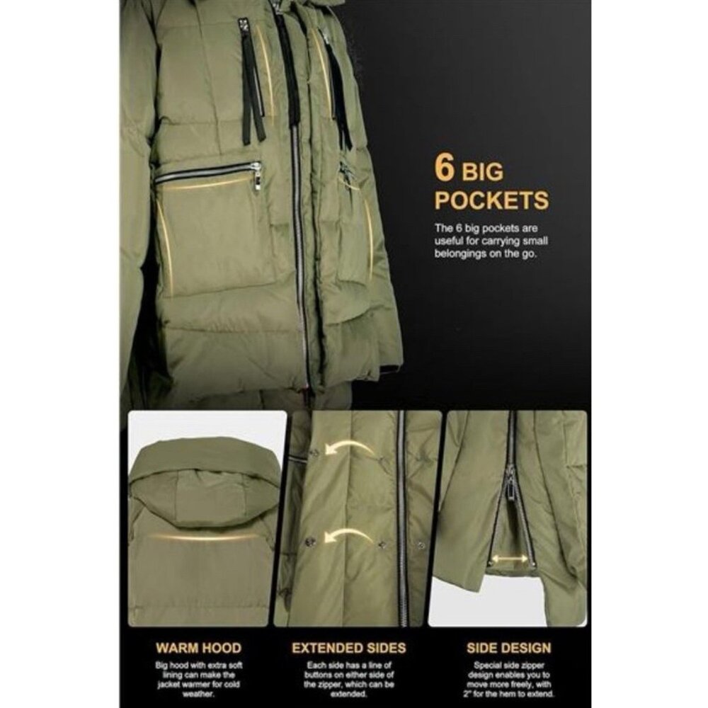 Orolay 092 Universe Thickened Duck Down Jacket Women's Small Green Waterproof - Picture 7 of 15